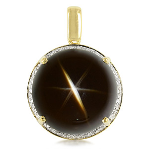 Black Estrellita Star Quartz Gold Pendant