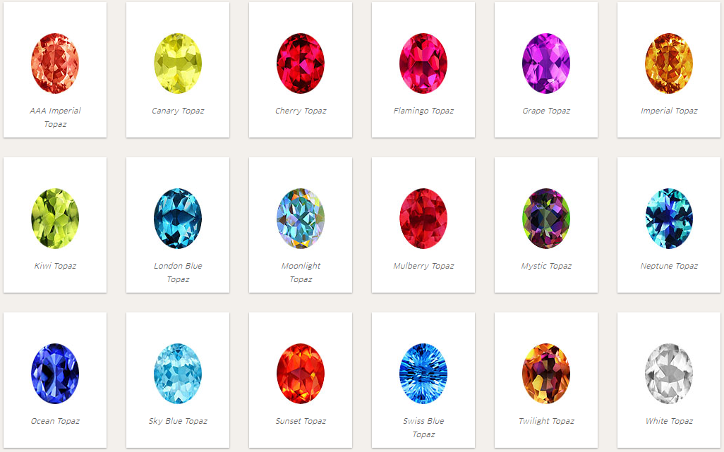 Topaz is available in a variety of colour choices. 