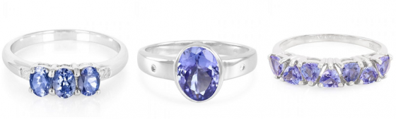 Selection of Tanzanite Rings from Rocks & Co. 