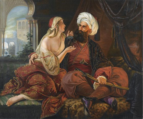 Ali Pasha and his favourite wife Kira Vassiliki, by Paul Emil Jacobs . 