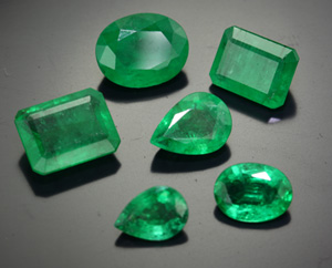 Colombian Emeralds in different cuts