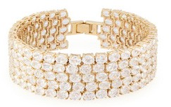 Gold bracelet with white sapphires